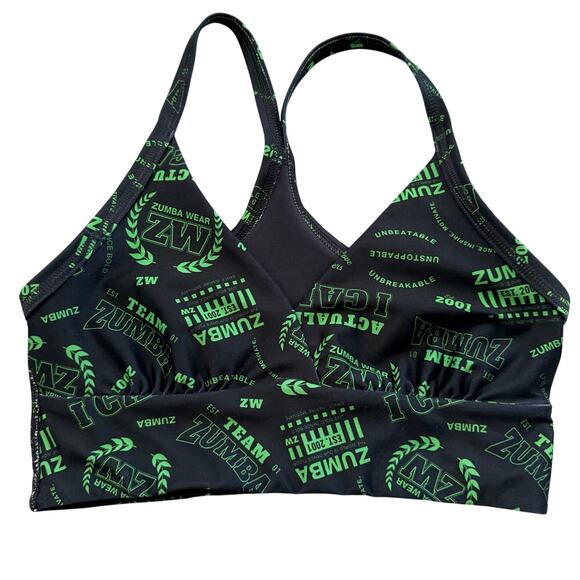 Zumba Wear Other - EUC Zumba wear sports bra black green dance sz S, no tag no pads dance activewr